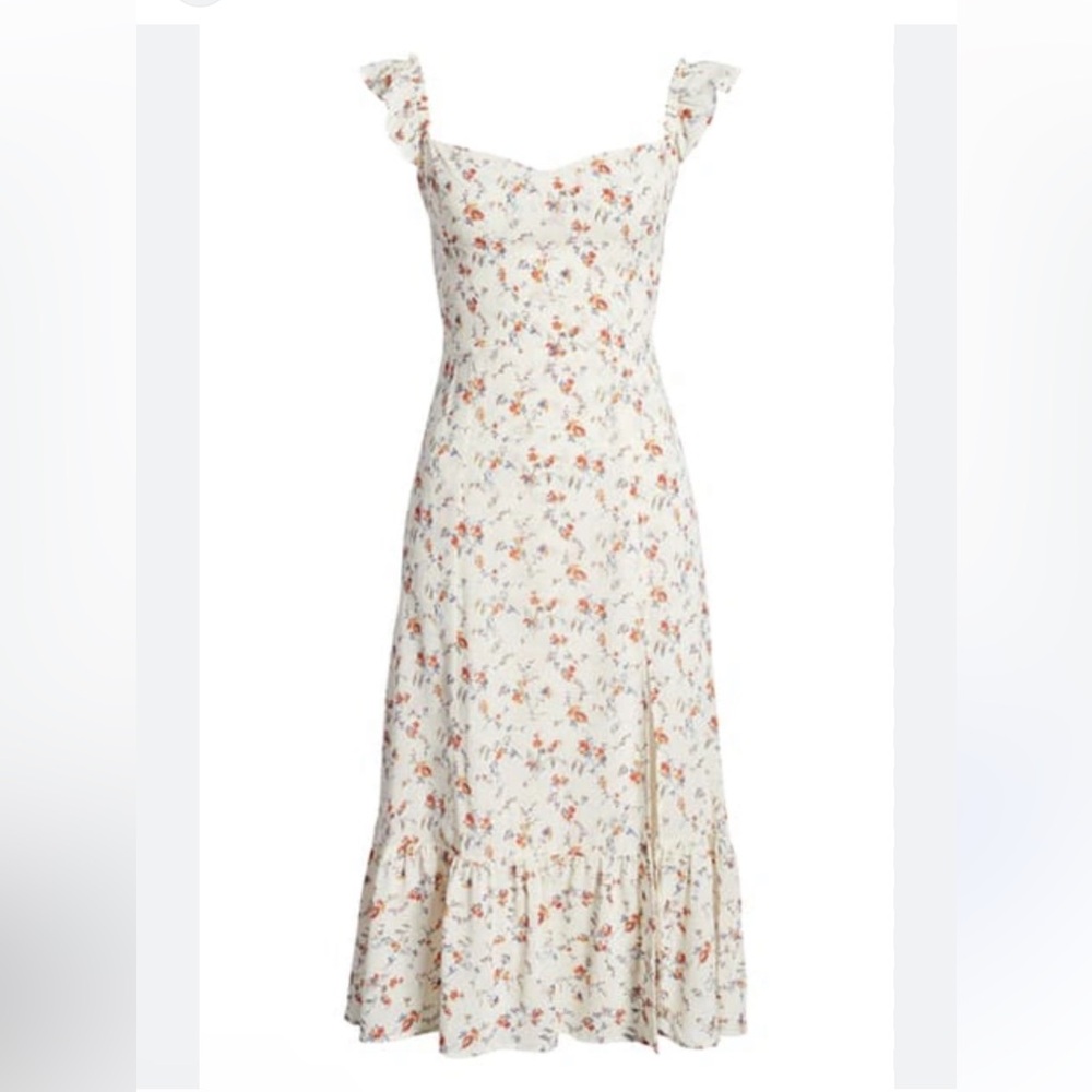 Reformation Bondi Dress Gabrielle Floral Print Sleeveless Midi Dress Size 0 XS